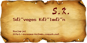 Süveges Kálmán névjegykártya